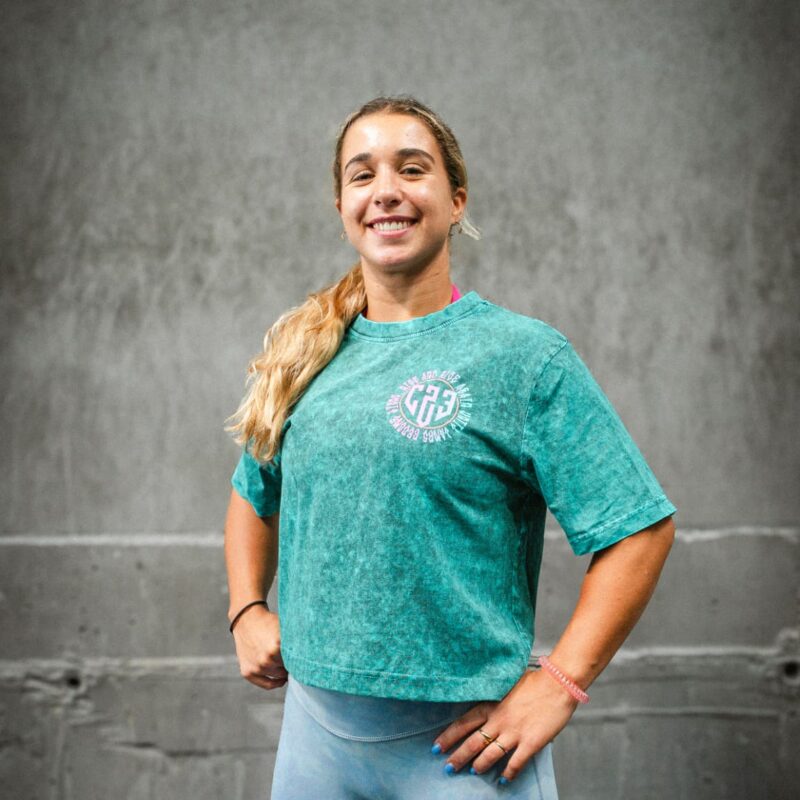 Crop top oversize tie dye color verde "Rise and rise"